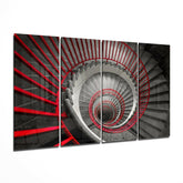 Spiral Stairs 4 Pieces Mega Glass Wall Art (59"x36") | Insigne Art Design.